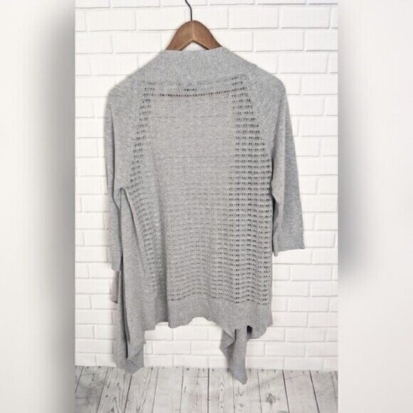 Allen B. By Allen Schwartz Grey Fly-Away Knit cardigan Women's Medium - Picture 2 of 4